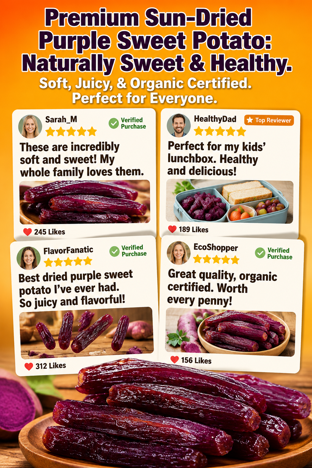 Healthy Low Fat Purple Sweet Potato Snack-MHW
