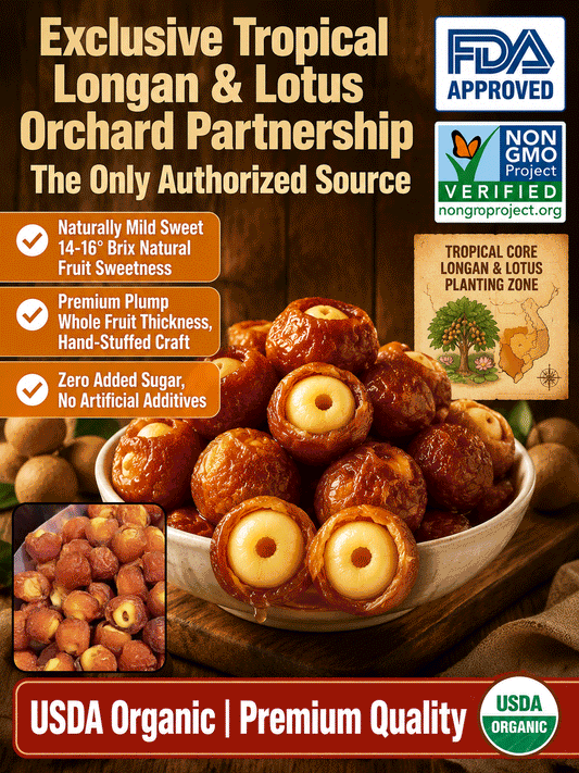 🙆‍♀️Longan Wrapped Lotus Seeds. Natural Ready-to-Eat Dried Fruit Snack for HeaIth & Relaxation-MHW