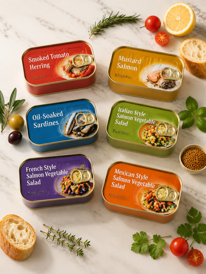Premium Canned Seafood Variety Pack – Salmon, Sardines & Smoked Herring Gourmet Fish Combo-MHW