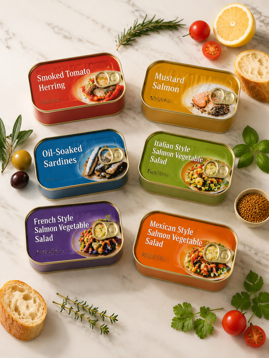 Premium Canned Seafood Variety Pack – Salmon, Sardines & Smoked Herring Gourmet Fish Combo-MHW