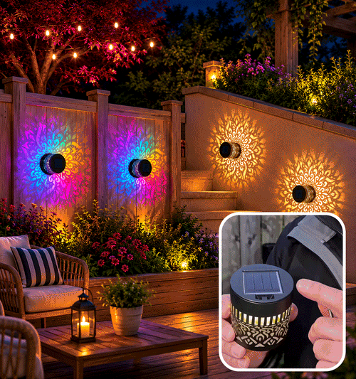 Solar Mandala Fence Lights, Outdoor Wall Decor-MHW