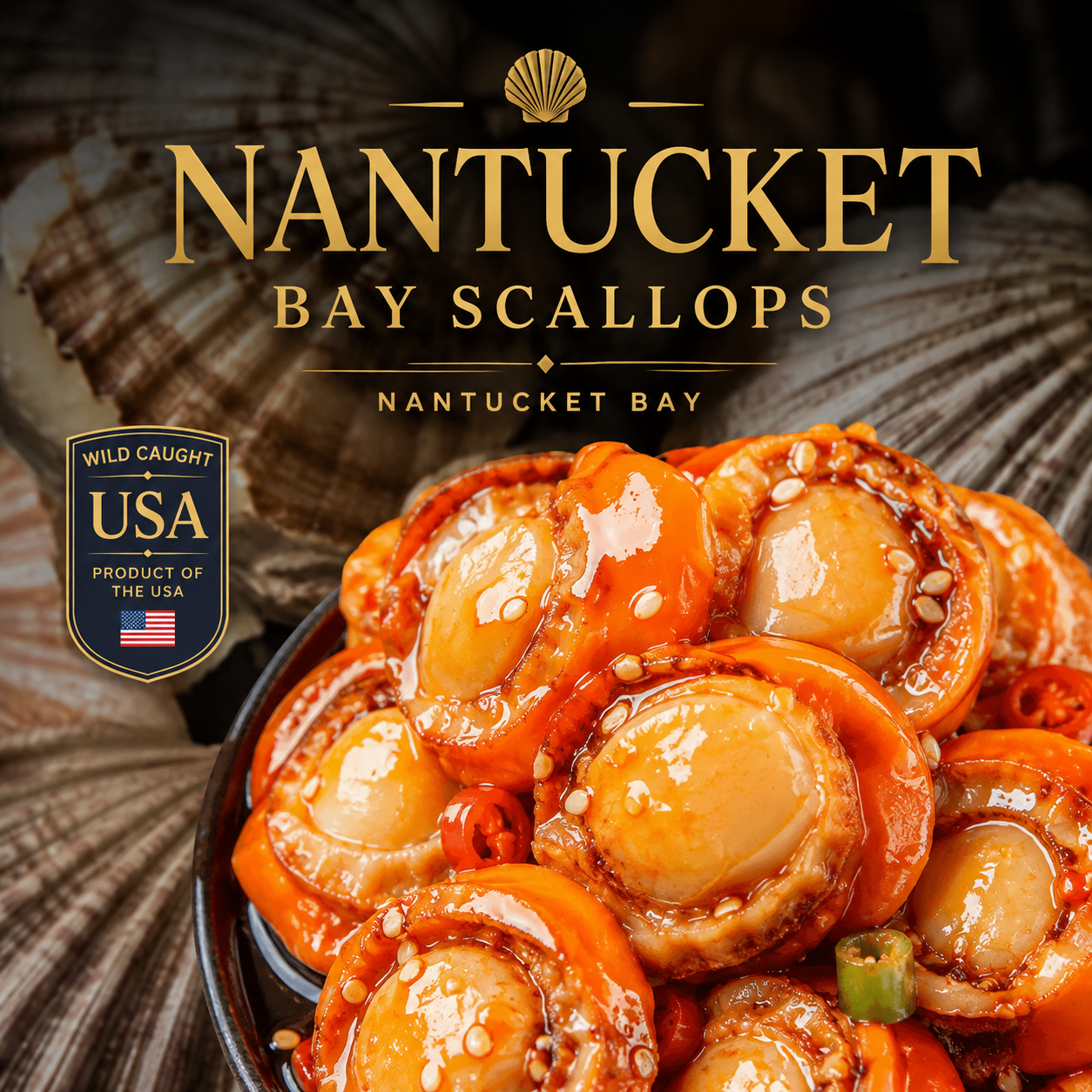 High-protein, ready-to-eat scallop meat from Nantucket Bay Scallops-MHW