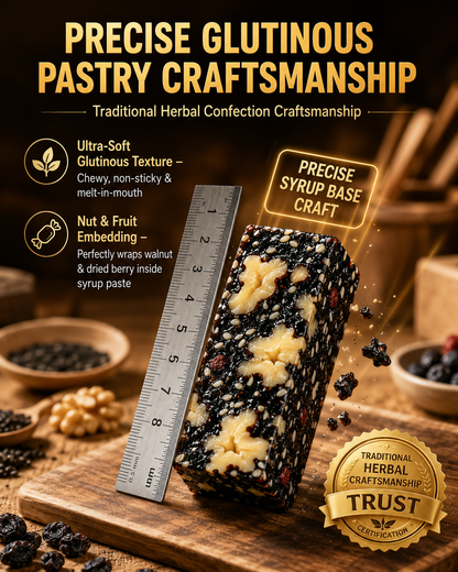 Mulberry Rehmannia & Black Goji Sesame Cake – Soft Herbal Nut Snack, Low Sugar Energy Bar-MHW