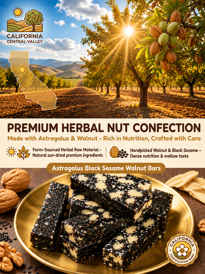 Mulberry Rehmannia & Black Goji Sesame Cake – Soft Herbal Nut Snack, Low Sugar Energy Bar-MHW