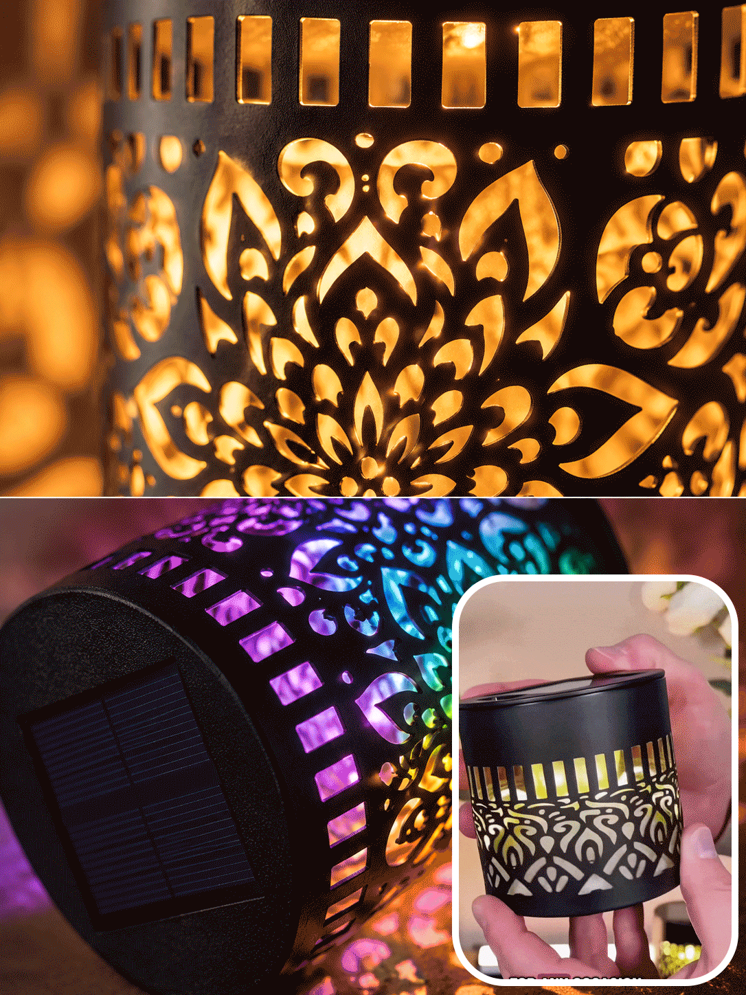 Solar Mandala Fence Lights, Outdoor Wall Decor-MHW