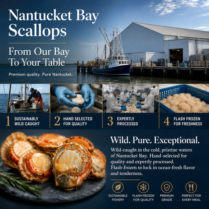 High-protein, ready-to-eat scallop meat from Nantucket Bay Scallops-MHW