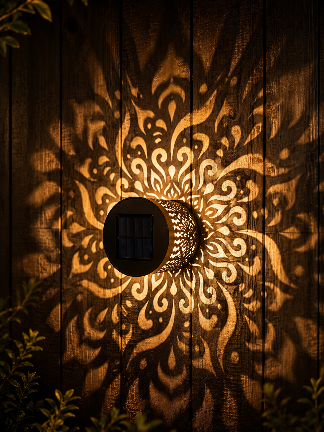 Solar Mandala Fence Lights, Outdoor Wall Decor-MHW