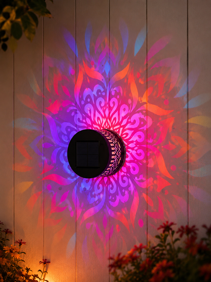 Solar Mandala Fence Lights, Outdoor Wall Decor-MHW