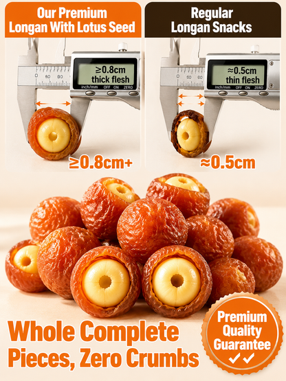🙆‍♀️Longan Wrapped Lotus Seeds. Natural Ready-to-Eat Dried Fruit Snack for HeaIth & Relaxation-MHW
