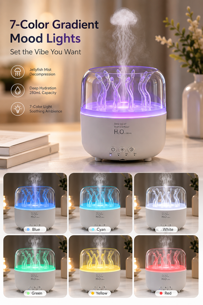 Rotating Seaweed Aroma Diffuser & Cool Mist Humidifier-MHW