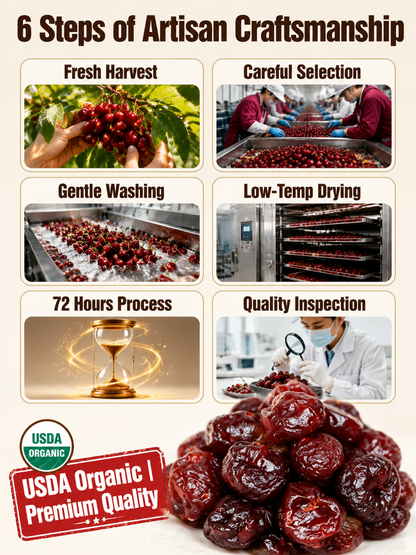 🍒Dried Sour Cherry Snacks, Natural Pitted Fruit Treats-MHW