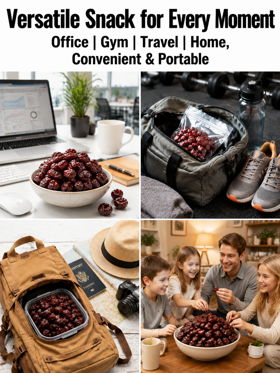 🍒Dried Sour Cherry Snacks, Natural Pitted Fruit Treats-MHW