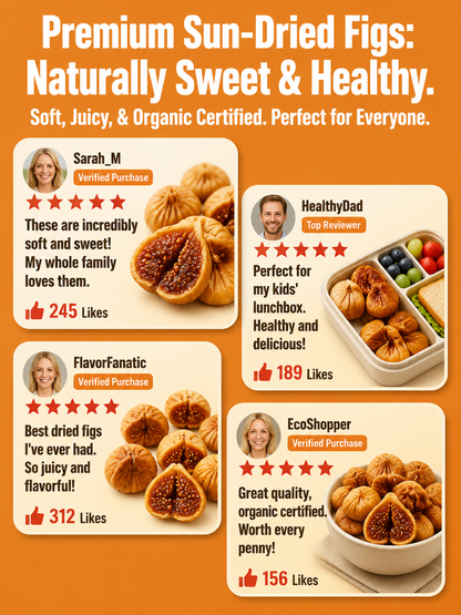 😋Natural Sun-Dried Figs – Sweet & Chewy Healthy Fruit Snack-MHW