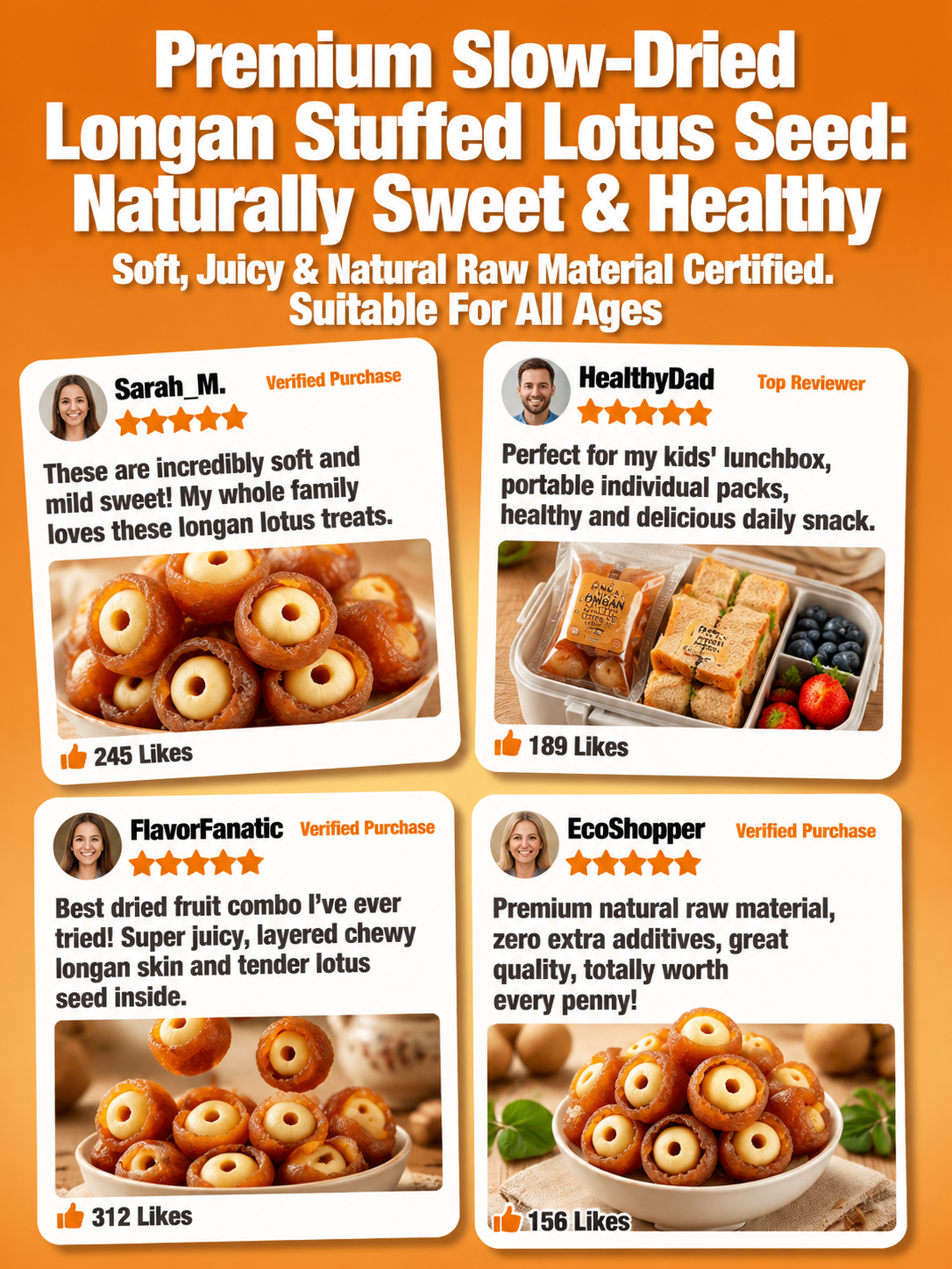 🙆‍♀️Longan Wrapped Lotus Seeds. Natural Ready-to-Eat Dried Fruit Snack for HeaIth & Relaxation-MHW