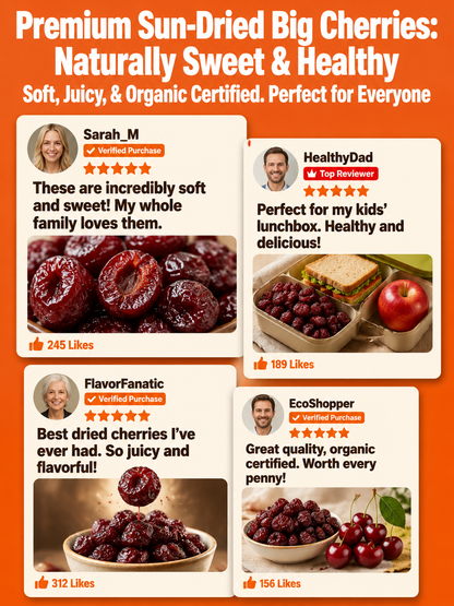 🍒Dried Sour Cherry Snacks, Natural Pitted Fruit Treats-MHW
