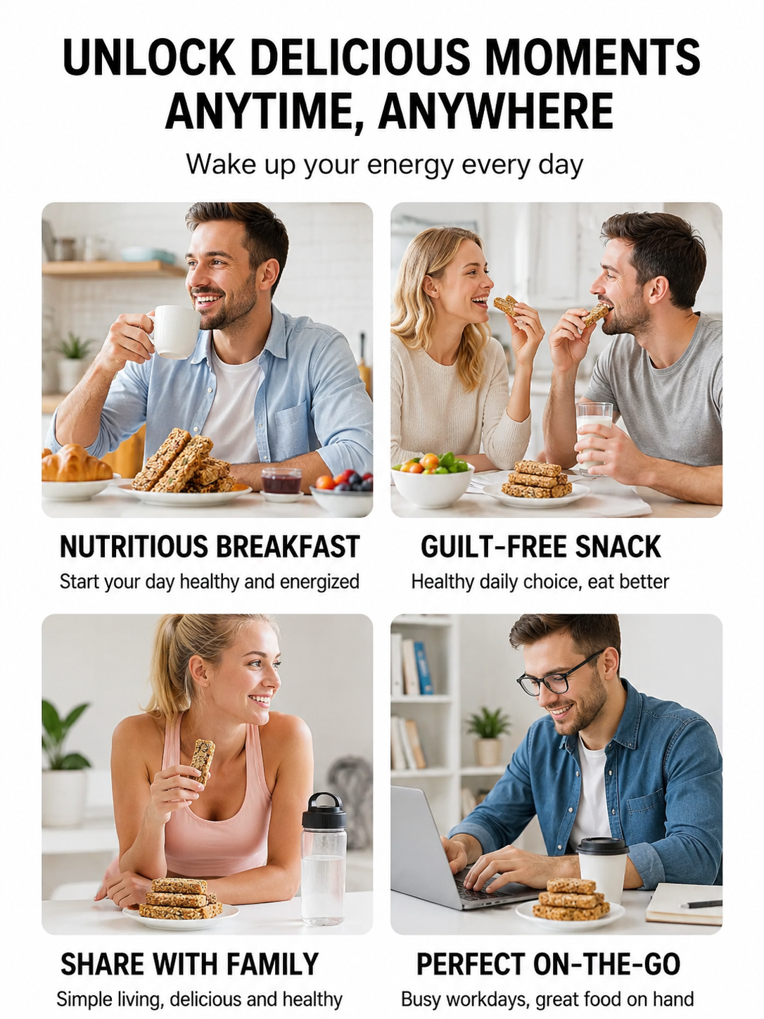 🥚Oat Protein Granola Bars Low Calorie Snack-MHW