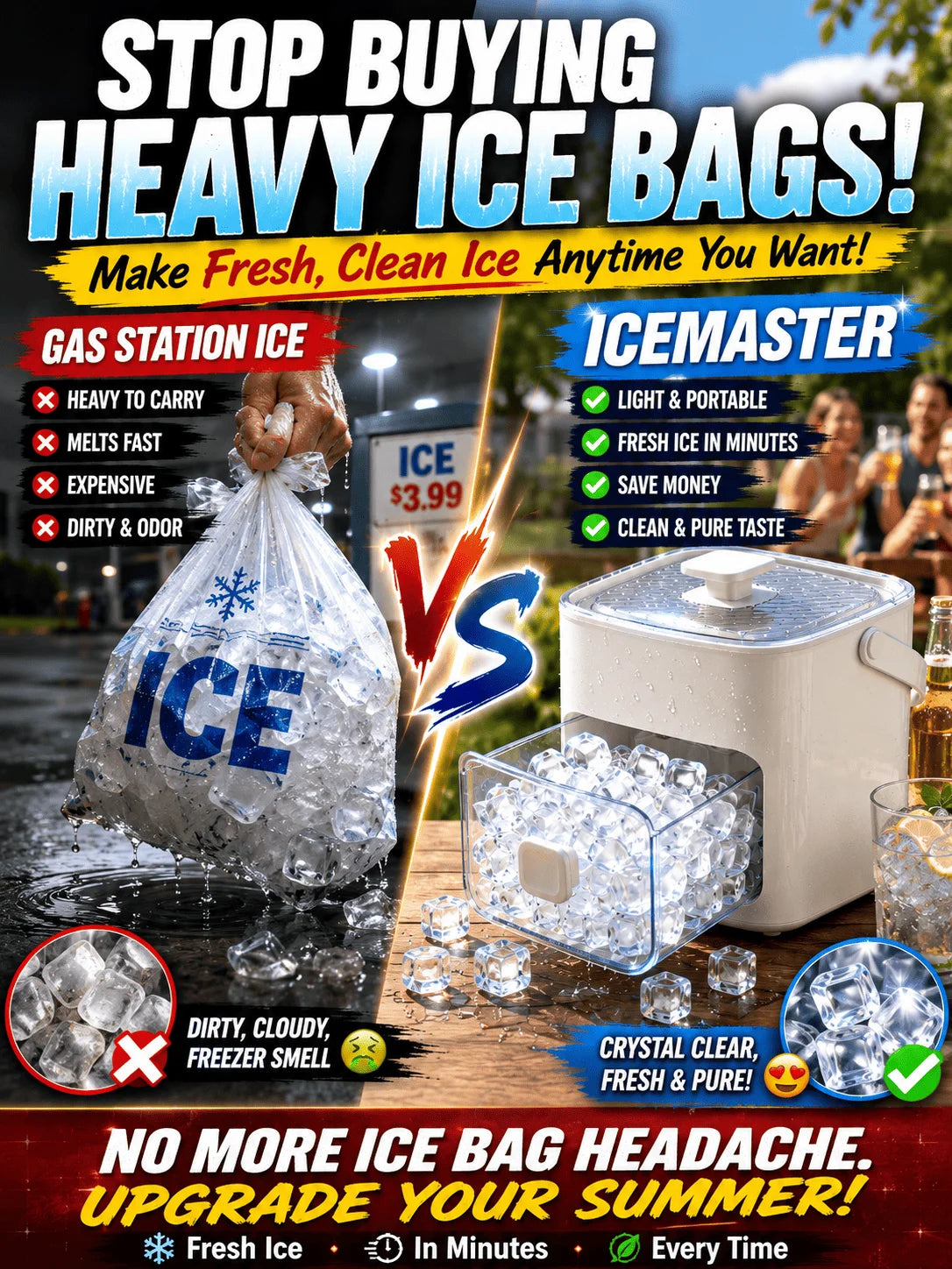 Your Portable ice station! Take fresh ice any where life takes you Ice maker-MHW